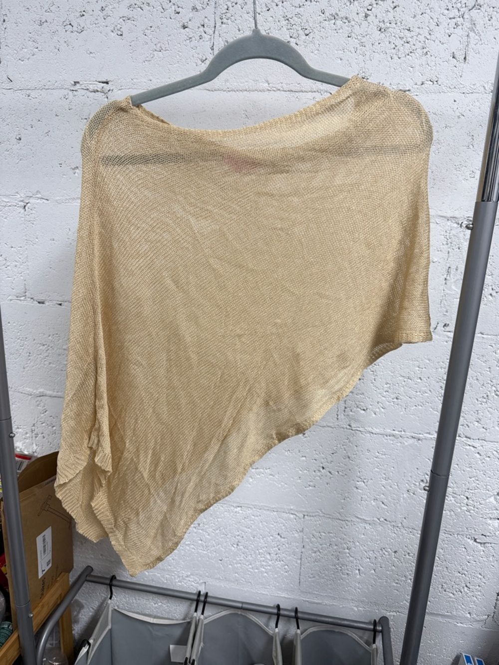 Lightweight Beige Knit Poncho EDIKTED - Cover Up - Size XS - Like New
